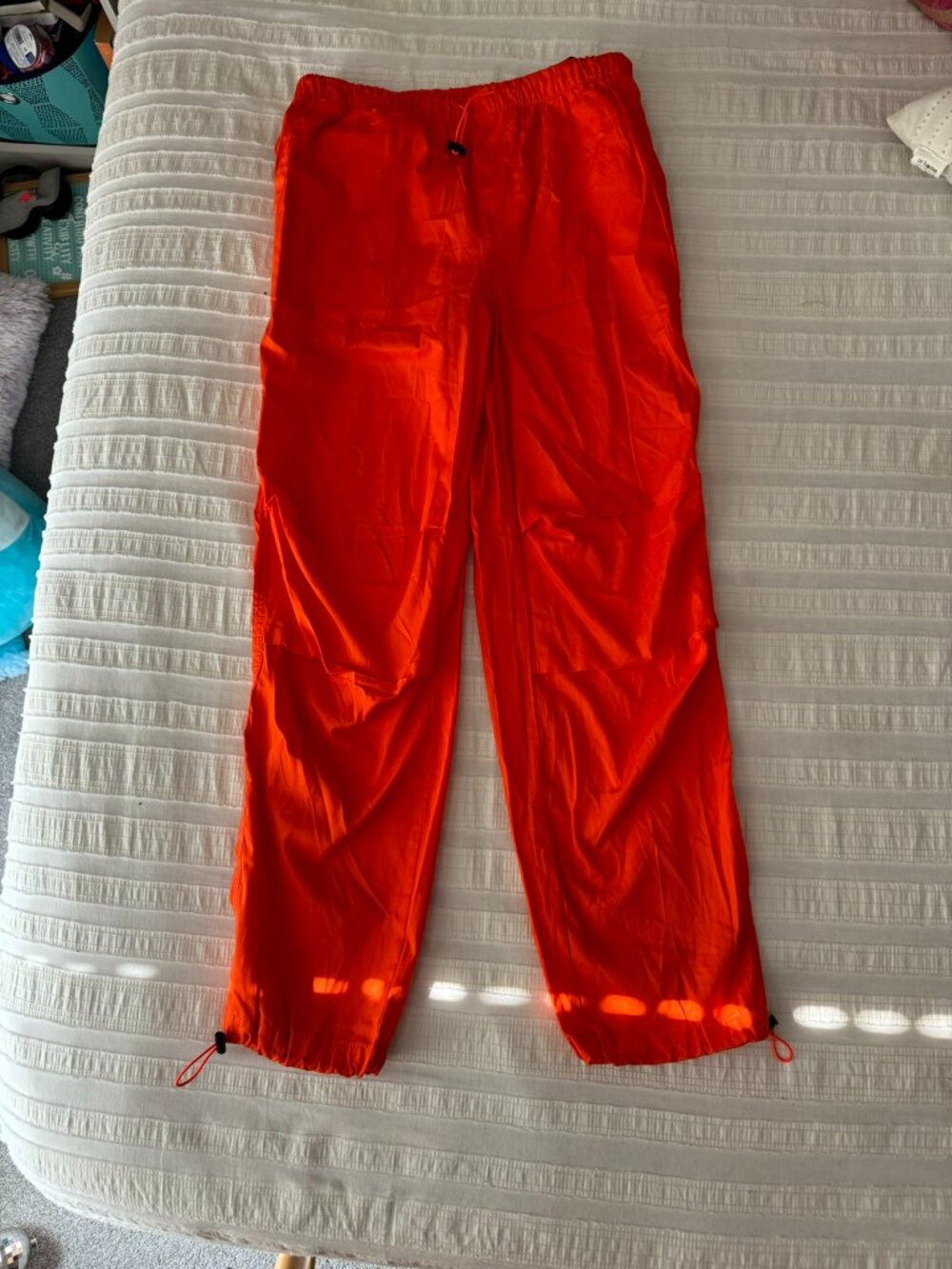 XS Orange Parachute Pants
